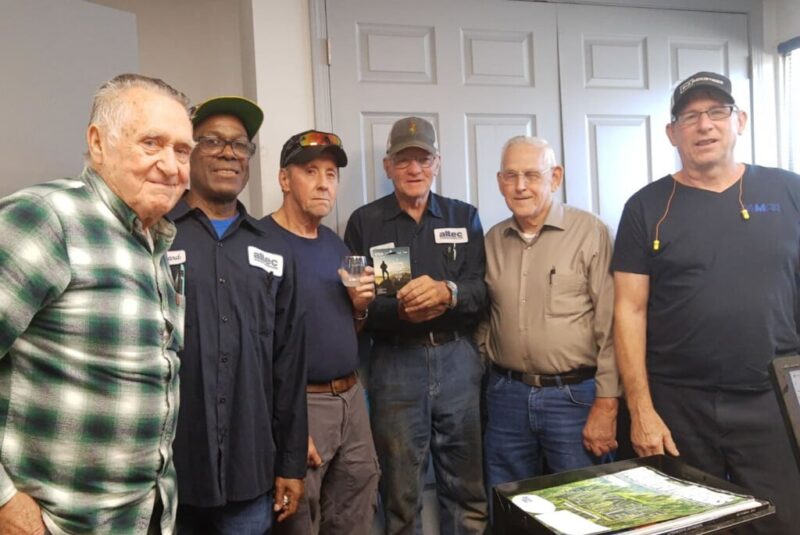 Long-time colleagues celebrated 50 years of Altec service for Mike Brown (third from right), who was gifted with a new watch and gift card. From left – Ron Nokes, Richard Parrish, Bob Hall, Mike Brown, Lloyd Ballard, Chris Akins. The group together has accumulated 259 years with our company.